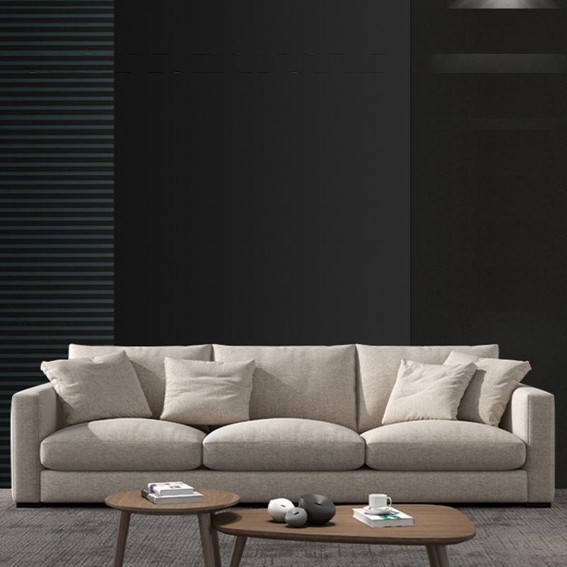 Modern Style Square Armrest with High Rebound Sponge Seat Filling Beige Sofa Clearhalo 'furn' 'furn_sofas' 'Furniture' 'furniture_sofas' 'kitchen' 'kitchen_sofas' 'Living Room Furniture' 'Sofa' 'sofas' 1200x1200_0de8feb4-4371-4202-a60e-32863d50a6e6