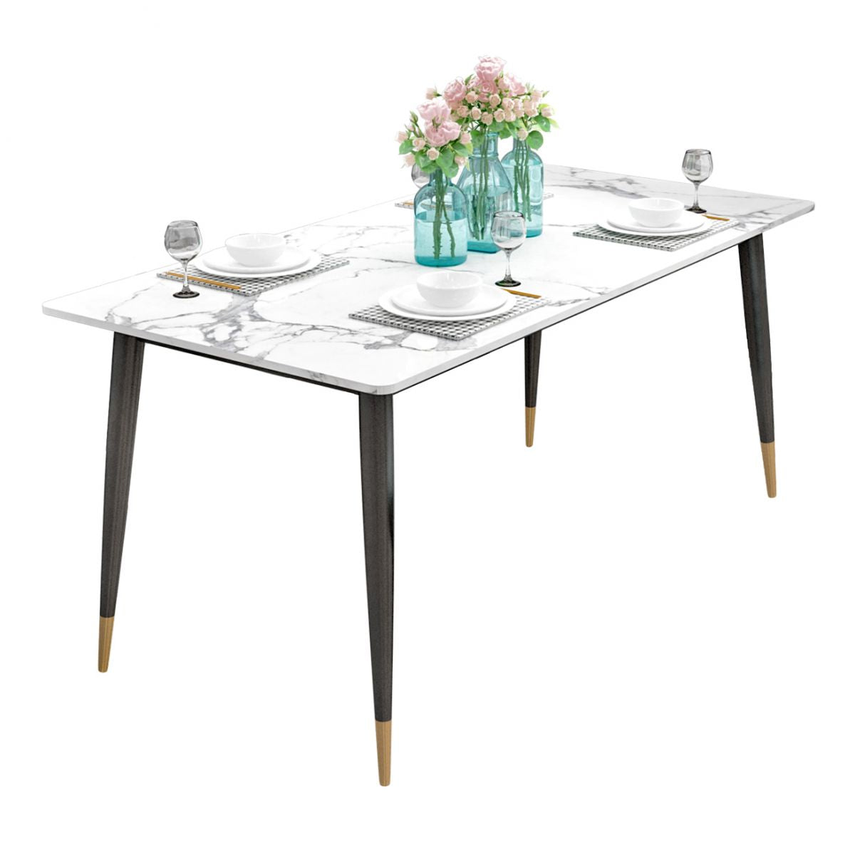 Sintered Stone White Dining Table Glam Style 4 Legs Table for Dining Room Clearhalo ' dining_table' 'Dining Tables & Seating' 'Dining Tables' 'furn' 'furn_dining_table' 'Furniture' 'furniture_dining_table' 'Kitchen & Dining Furniture' 'kitchen&dining_furn' 'kitchen' 'kitchen_dining_table' 1200x1200_0de99216-3728-4507-be2f-ea94b93afb3e