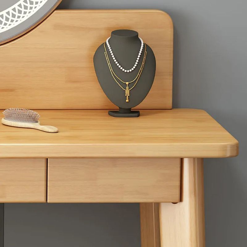 51.1" Height Wood Makeup Vanity Set with Drawers and Mirror for Bedroom