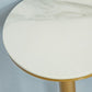 Glam Style Gold Metal Bar Table 21.6"W Top Marble Indoor Bistro Table Clearhalo 'Bar Furniture' 'Bar Tables' 'bar_tables' 'furn' 'furn_bar_tables' 'Furniture' 'furniture_bar_tables' 'Kitchen & Dining Furniture' 'kitchen&dining_furn' 'kitchen' 1200x1200_0deaf089-0e81-4892-9deb-eb735e4654f5