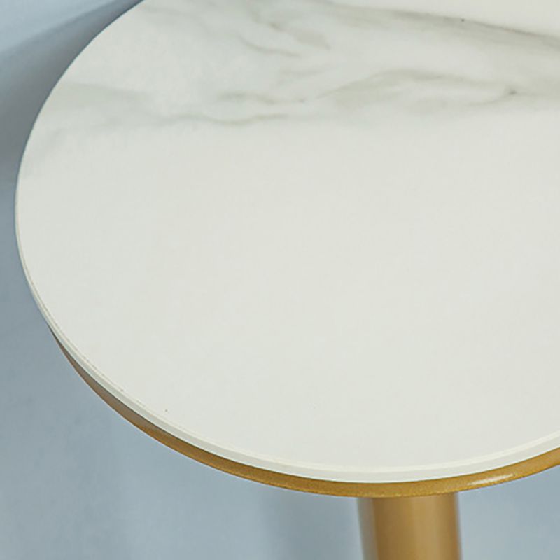 Glam Style Gold Metal Bar Table 21.6"W Top Marble Indoor Bistro Table Clearhalo 'Bar Furniture' 'Bar Tables' 'bar_tables' 'furn' 'furn_bar_tables' 'Furniture' 'furniture_bar_tables' 'Kitchen & Dining Furniture' 'kitchen&dining_furn' 'kitchen' 1200x1200_0deaf089-0e81-4892-9deb-eb735e4654f5