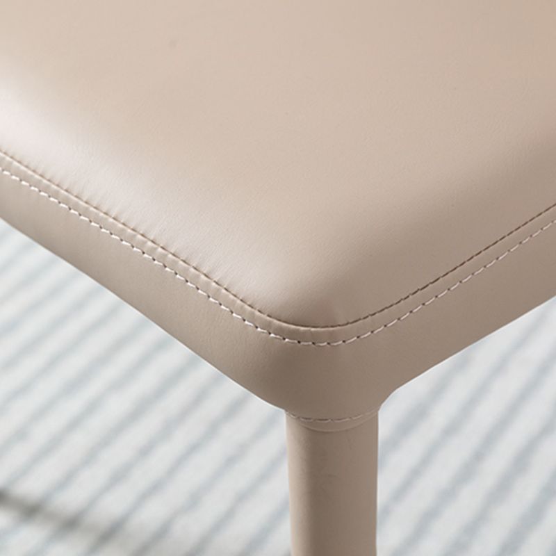 Sedie da pranzo in pelle minimalista senza braccioli senza braccioli
