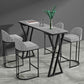 Table de Bar rectangulaire en pierre frittée, Base de traîneau, Table à manger pour cuisine et salon