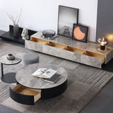 Stone Media Console Contemporary TV Media Console with 4 Drawers Clearhalo 'furn' 'furn_tv_stands_entertainment_centers' 'Furniture' 'Living Room Furniture' 'TV Stands & Entertainment Centers' 'TV Stands & Media Storage Furniture' 'tv_stands_entertainment_centers' 1200x1200_0dee18ef-b65a-4f6e-82ff-0035813b3ef4