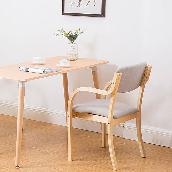 Fabric Arm Chair Solid Wood Open Back Dining Chair in Natural Clearhalo 'Dining Chairs' 'Dining Tables & Seating' 'dining_chair' 'furn' 'furn_dining_chair' 'Furniture' 'Kitchen & Dining Furniture' 1200x1200_0def190b-c497-4617-a747-152dfc907197