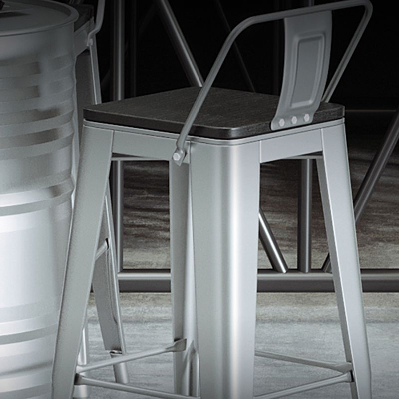 1/3/4 Pieces Industrial Bar Stool and Table Set Silver Iron Bar Set Clearhalo 'Bar Furniture' 'furn' 'furn_home_bar_bar_sets' 'Furniture' 'Home Bars & Bar Sets' 'home_bar_bar_sets' 'Kitchen & Dining Furniture' 1200x1200_0defe690-f270-4931-be1d-4872da49db0b