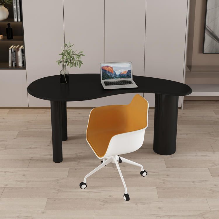 Contemporary Style Writing Desk Curved Bedroom and Office Desk Clearhalo 'furn' 'furn_office_desk' 'Furniture' 'Office Desks' 'Office Furniture' 'office_desk' 1200x1200_0deffb0c-56eb-49be-b2ae-a81029551e46