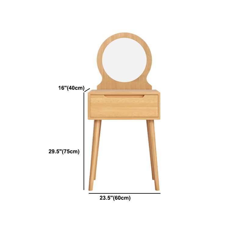Scandinavisch massief houten dressoir 1-lading ijdelheid tafel met ontlasting en spiegel
