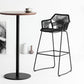 Contemporary Plastic Barstool Armed Stool with Steel Black Frame