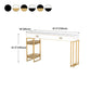 Marble Bistro Bar Desk with Rectangle Table Top White Double Pedestal Table-41.3" H Clearhalo 'Bar Furniture' 'Bar Tables' 'bar_tables' 'furn' 'furn_bar_tables' 'Furniture' 'furniture_bar_tables' 'Kitchen & Dining Furniture' 1200x1200_0df0990e-d38f-4e0f-9f0c-83d771864bbe