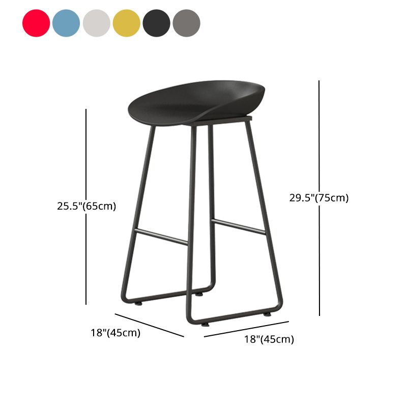 Contemporary Bucket Counter Bar Stool Armless Plastic Bar Stool with Footrest, Iron Base Clearhalo 'Bar Furniture' 'Bar Stools' 'bar_stools' 'furn' 'furn_bar_stools' 'furniture_bar_stools' 'Kitchen & Dining Furniture' 'kitchen&dining_furn' 'kitchen' 'kitchen_furn' Furniture' 1200x1200_0df1e304-2359-434e-a45f-b3baeb6138a5
