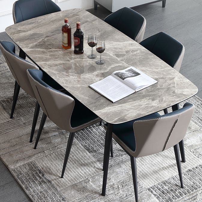 Contemporary Dining Table Sintered Stone Dining Table with 4 Black Legs for Dining Clearhalo ' dining_table' 'Dining Tables & Seating' 'Dining Tables' 'furn' 'furn_dining_table' 'Furniture' 'furniture_dining_table' 'Kitchen & Dining Furniture' 'kitchen&dining_furn' 'kitchen' 'kitchen_dining_table' 1200x1200_0df22c83-fcd5-489a-ac58-0f98fb190e63