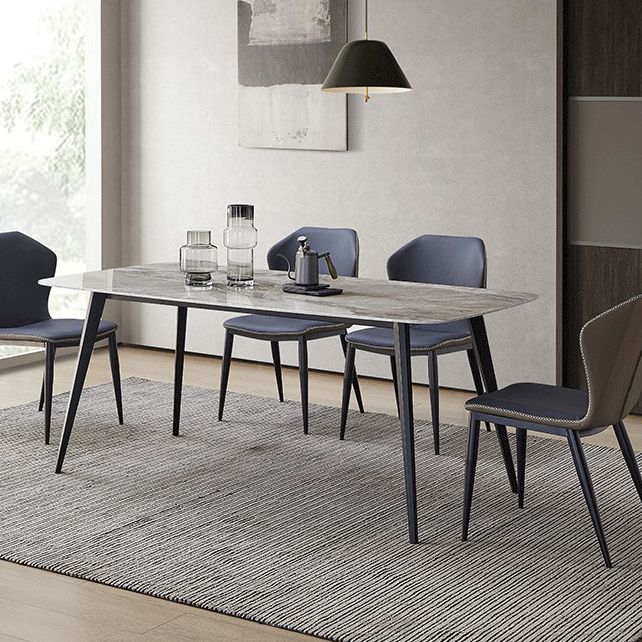 Minimalist Rectangle Sintered Stone Dining Table with Metal Base Dining Table for Restaurant Clearhalo ' dining_table' 'Dining Tables & Seating' 'Dining Tables' 'Furniture' 'furniture_dining_table' 'Kitchen & Dining Furniture' 'kitchen&dining_furn' 'kitchen' 'kitchen_dining_table' 1200x1200_0df349bb-34df-43c2-be64-f4c56e5172b4