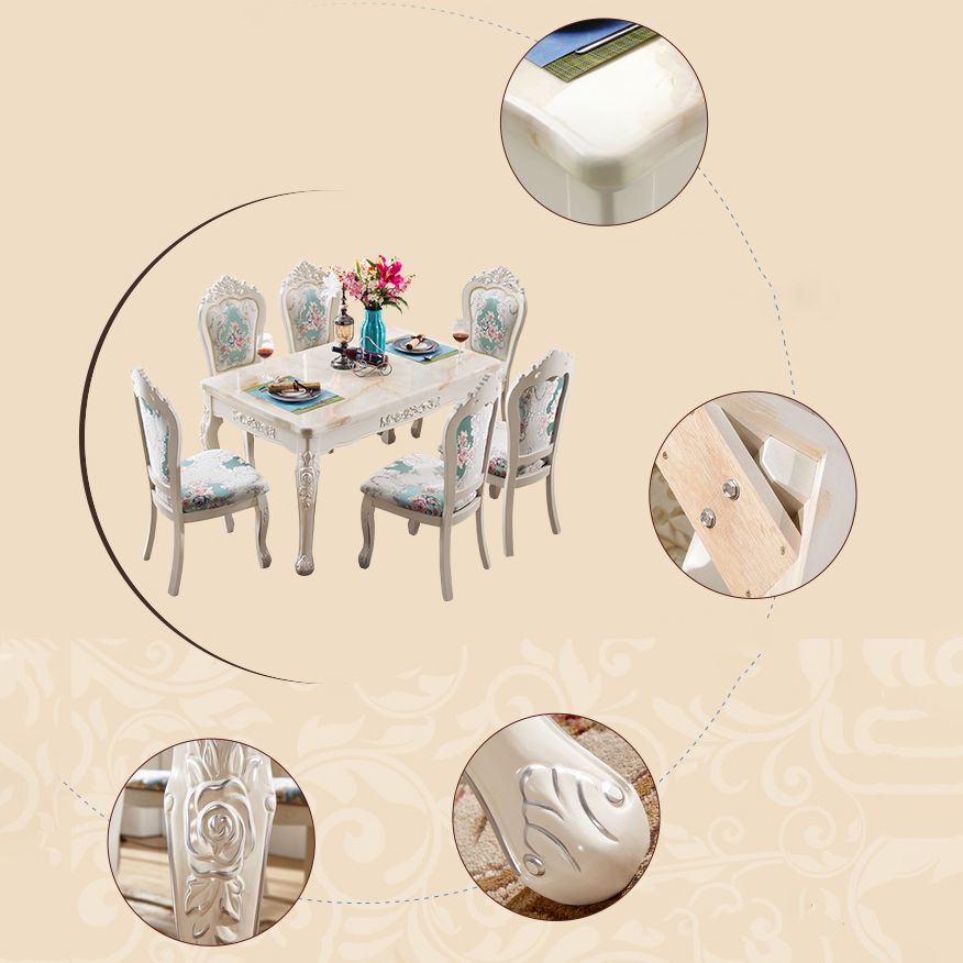 Nordic Sintered Stone Top Dining Set with 4 White Solid Wood Legs for Dining Furniture Clearhalo 'Dining Room Sets' 'Dining Tables & Seating' 'dining_room_set' 'furn' 'furn_dining_room_set' 'Furniture' 'furniture_dining_room_set' 'Kitchen & Dining Furniture' 'kitchen&dining_furn' 'kitchen' 1200x1200_0df3dbb5-749b-4c34-90cd-84138cdfec12