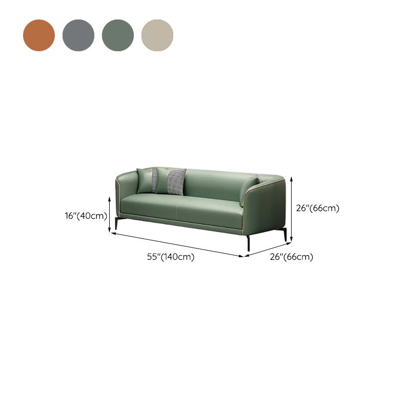 Schuine arm faux lederen sofa Nordic 26 "h zitplaatsen met een enkel kussen