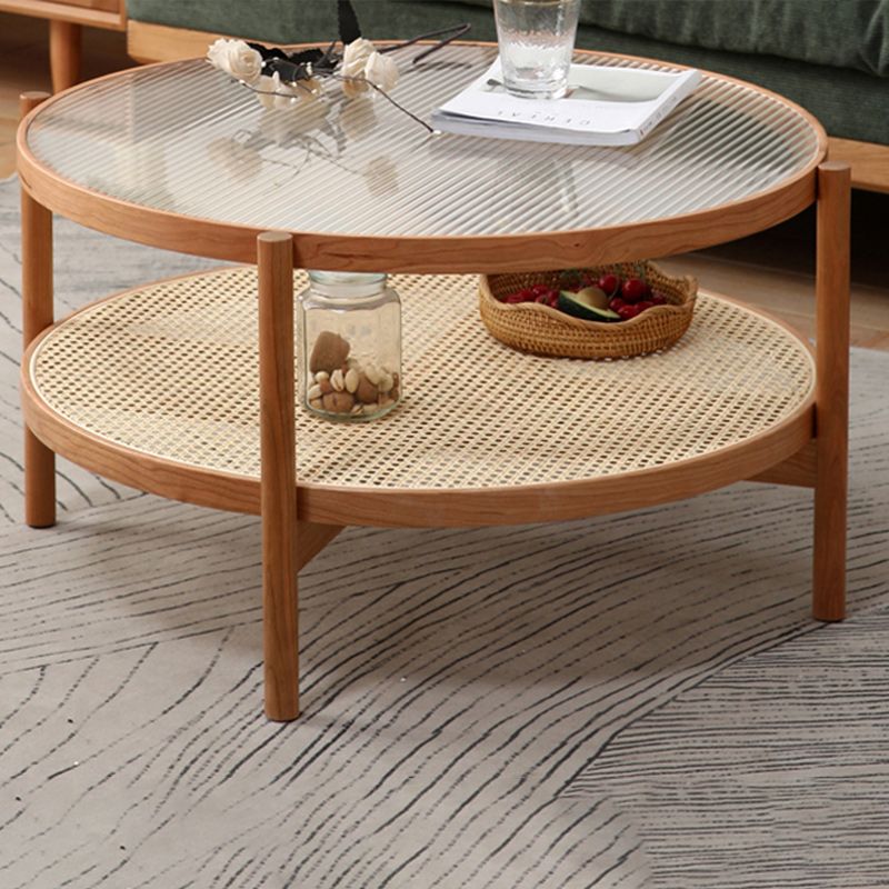 Tropical Round Cocktail Table Glass Top Coffee Cocktail Table Clearhalo 'Coffee & Accent Tables' 'Coffee Tables' 'coffee_tables' 'furn' 'furn_coffee_tables' 'Furniture' 'Living Room Furniture' 1200x1200_0df7fada-ea98-48b2-a1eb-89f34c06f420