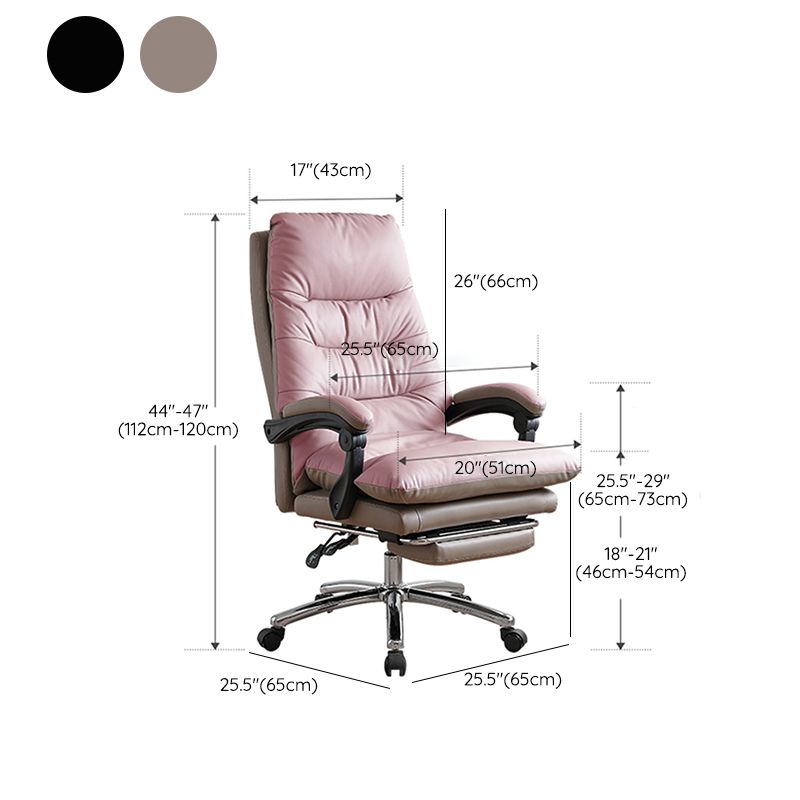 Modern Leather Desk Chair Adjustable Seat Height Padded Arms Office Chair with Wheels Clearhalo 'furn' 'furn_office_chair' 'Furniture' 'Office Chairs' 'Office Furniture' 'office_chair' 1200x1200_0df85f12-aa66-4418-bc21-9e0b7e795868