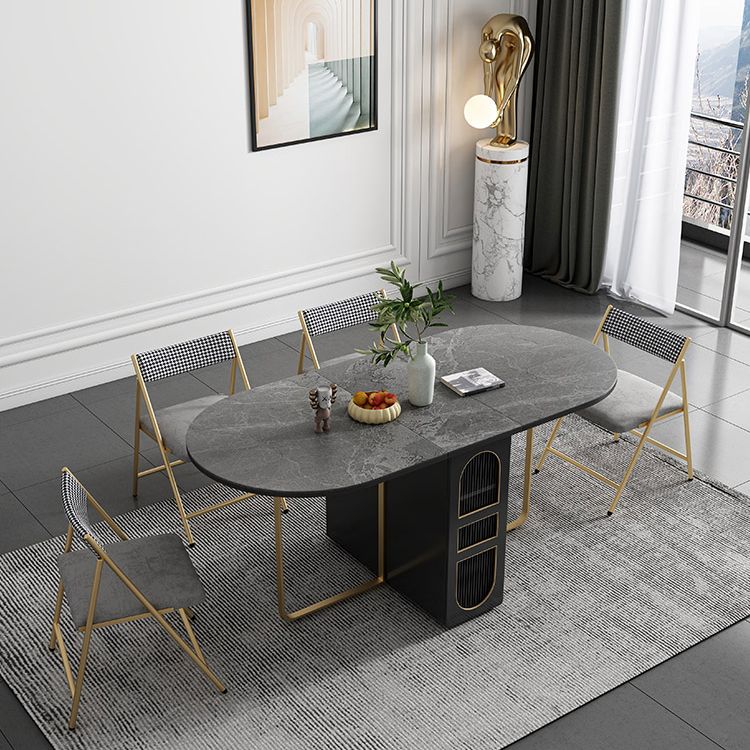 Contemporary Drop-Leaf Dining Room Collection Oval Table,15"L x 31.5"W x 29.5"H Clearhalo ' dining_table' 'Dining Tables & Seating' 'Dining Tables' 'furn' 'furn_dining_table' 'Furniture' 'furniture_dining_table' 'Kitchen & Dining Furniture' 'kitchen&dining_furn' 'kitchen' 'kitchen_dining_table' 1200x1200_0dfa0acc-2ad6-469b-b157-6e542f1a604a