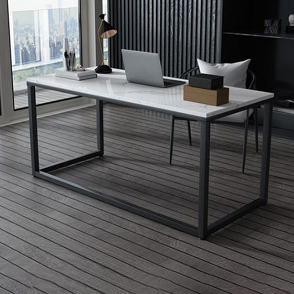 Glam Stone Office Desk 29.53-inch Tall Rectangular Writing Desk Clearhalo 'furn' 'furn_office_desk' 'Furniture' 'Office Desks' 'Office Furniture' 'office_desk' 1200x1200_0dfa8672-72a1-440d-b4c3-5a53778a571b