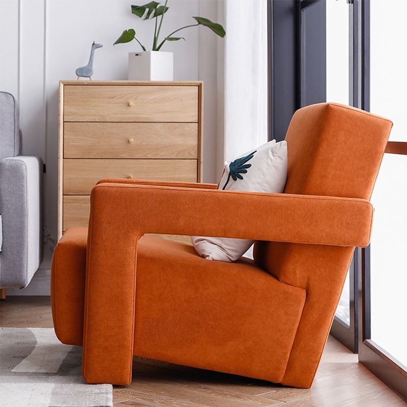 Nordic Square Arms Fabric Arms Included Fixed Back Accent Room Chair