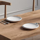 Set da pranzo moderno da 1/2/4/5/7 pezzi Set da pranzo per interni con doppio piedistallo in legno massello di pino