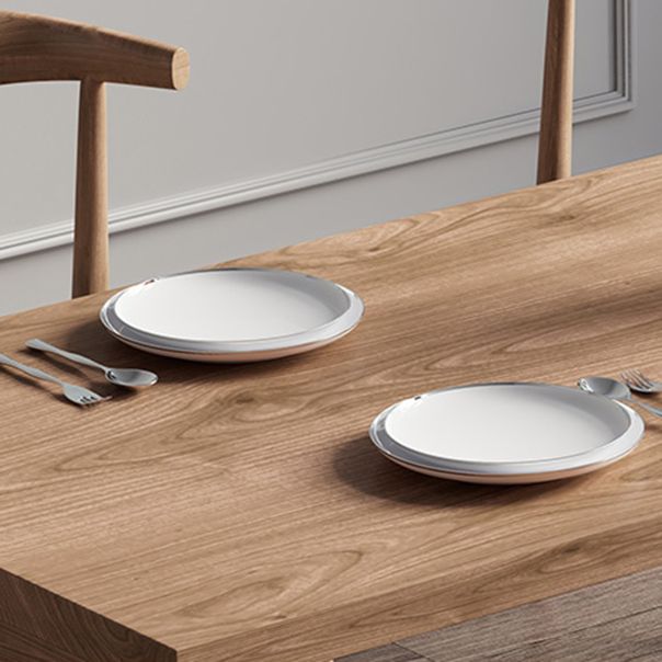 Set da pranzo moderno da 1/2/4/5/7 pezzi Set da pranzo per interni con doppio piedistallo in legno massello di pino