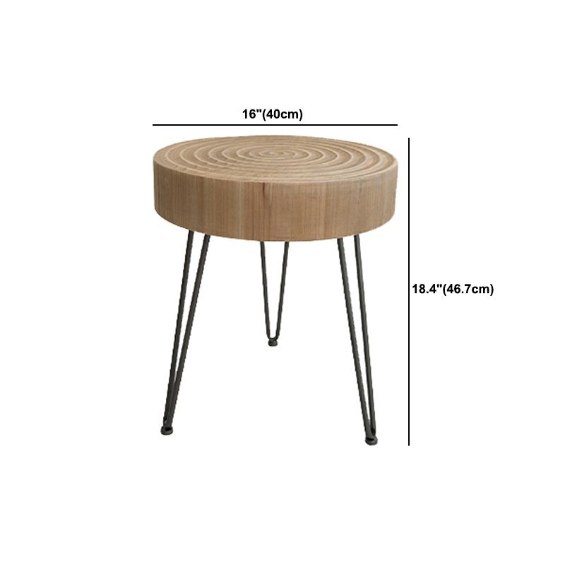 Round Sold Wooden Coffee Table with Black Base and Brone Top Clearhalo 'Coffee & Accent Tables' 'Coffee Tables' 'coffee_tables' 'furn' 'furn_coffee_tables' 'Furniture' 'Living Room Furniture' 1200x1200_0dfd52bb-c376-4766-b6f7-5c4adab80ab4