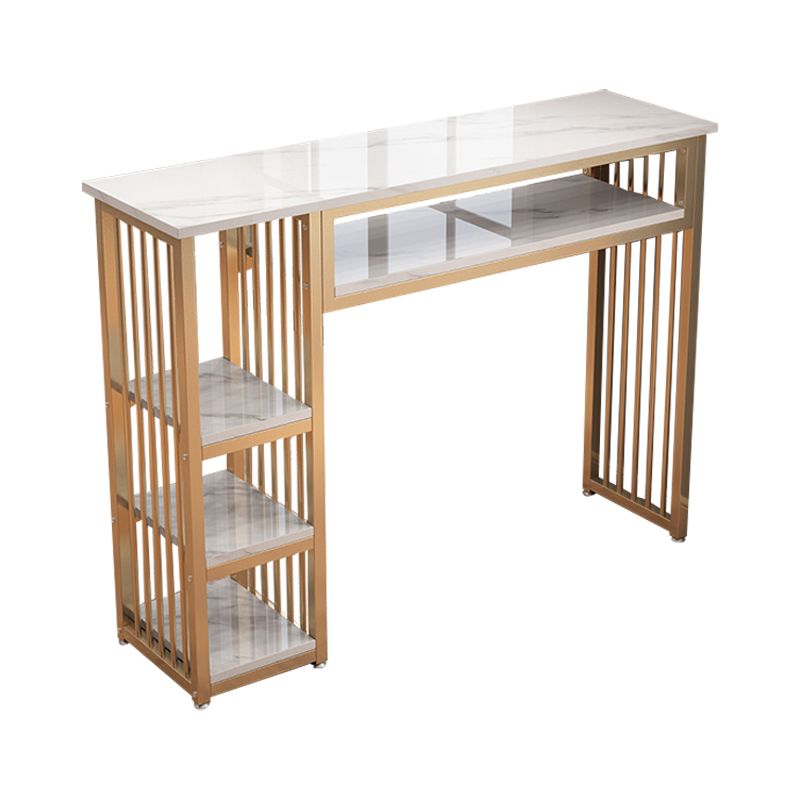 1/3 Glam Metal White and Gold Bar Stool and Table Set for Dining Room Clearhalo 'Bar Furniture' 'furn' 'furn_home_bar_bar_sets' 'Furniture' 'Home Bars & Bar Sets' 'home_bar_bar_sets' 'Kitchen & Dining Furniture' 1200x1200_0dfdd0de-2303-4d3c-869a-1a4afd140b7d