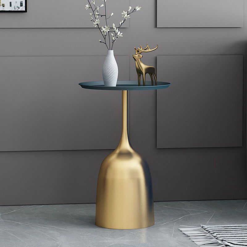 Pedestal Tray Top End Table Mid-Century Round Minimalist Side Table