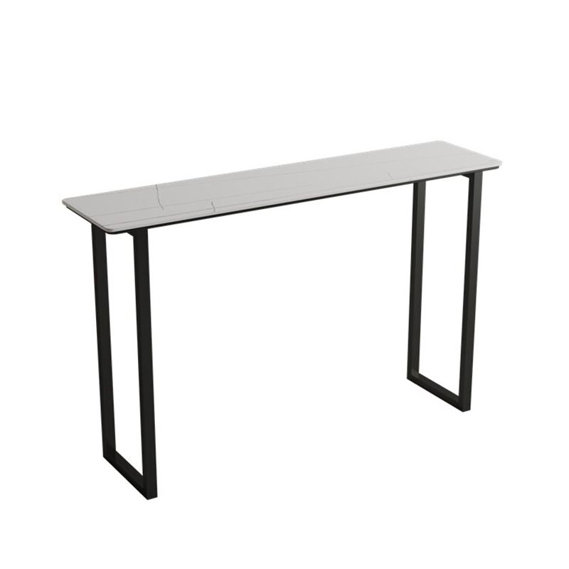 Modern Bar Wine Table Sled Indoor Rectangle Faux Marble Counter Height Table in White Clearhalo 'Bar Furniture' 'Bar Tables' 'bar_tables' 'Furniture' 'furniture_bar_tables' 'Kitchen & Dining Furniture' 'kitchen&dining_furn' 'kitchen' 1200x1200_0dff23dc-96c6-4f09-a1f7-695cee0cfae1