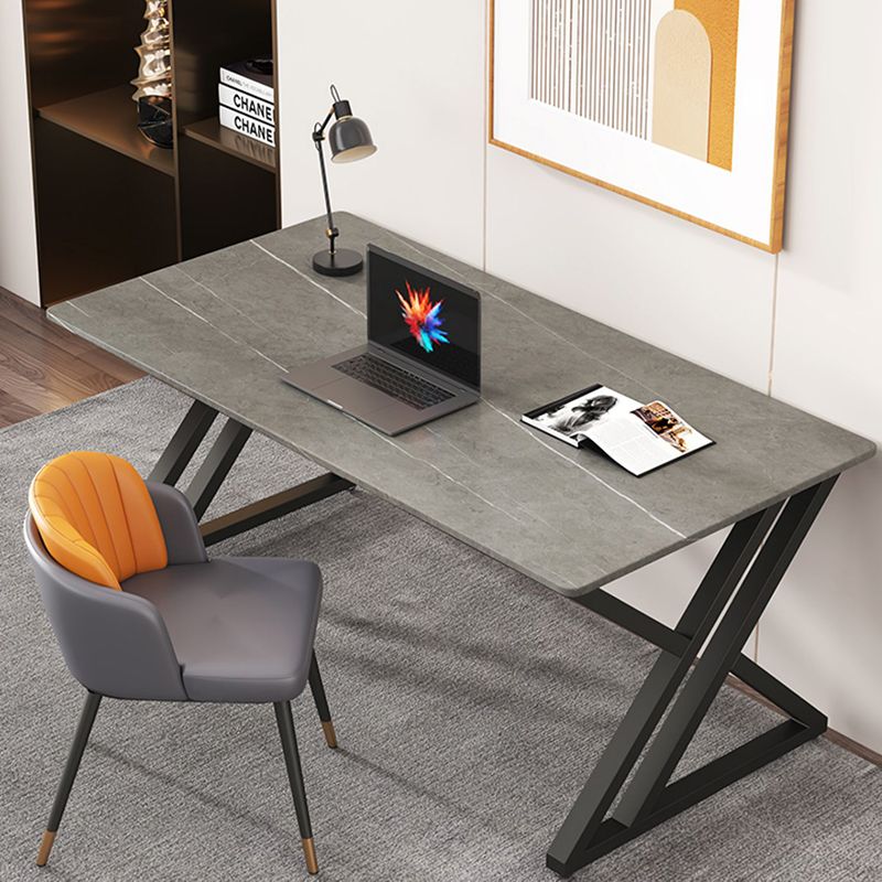 Industrial Computer Desk Antique Finish Gaming Desk with Metal Legs Clearhalo 'furn' 'furn_office_desk' 'Furniture' 'Office Desks' 'Office Furniture' 'office_desk' 1200x1200_0e041f3a-fe13-4b0b-a74d-7a13b9b0ff15