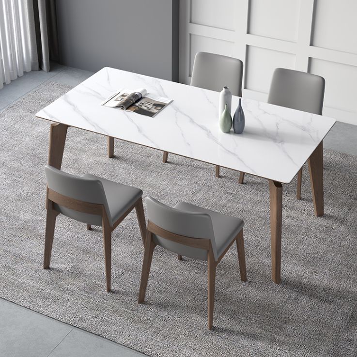 Sintered Stone Rectangle Table Medieval Modern White Table with 4 Legs for Restaurant Clearhalo ' dining_table' 'Dining Tables & Seating' 'Dining Tables' 'furn' 'furn_dining_table' 'Furniture' 'furniture_dining_table' 'Kitchen & Dining Furniture' 'kitchen&dining_furn' 'kitchen' 'kitchen_dining_table' 1200x1200_0e045e10-1c90-4bd9-8c42-83fef63775d9