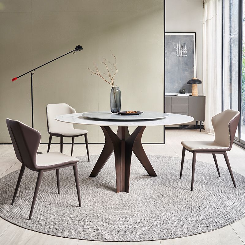 Stone Dining Table Simple Style Round Dining Site Table with Turntable Clearhalo ' dining_table' 'Dining Tables & Seating' 'Dining Tables' 'furn' 'furn_dining_table' 'Furniture' 'furniture_dining_table' 'Kitchen & Dining Furniture' 'kitchen&dining_furn' 'kitchen' 'kitchen_dining_table' 1200x1200_0e0ab37c-c529-4f40-9cd8-061654109924
