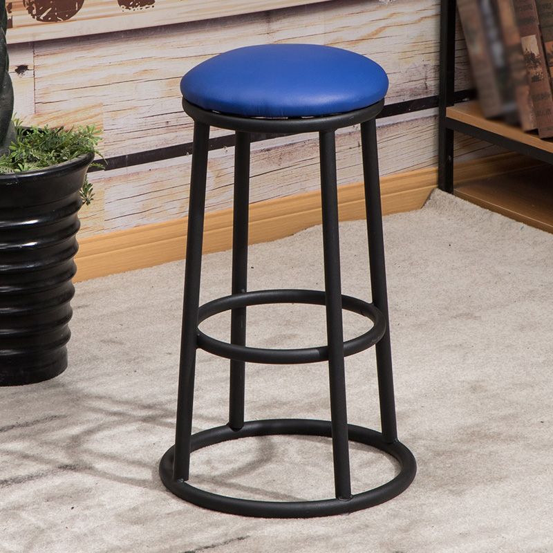 Modern Armless Backless Counter Stool Steel Dessert Shop Bar Stool with Cushion and Pedal Clearhalo 'Bar Furniture' 'Bar Stools' 'bar_stools' 'furn' 'furn_bar_stools' 'furniture_bar_stools' 'Kitchen & Dining Furniture' 'kitchen&dining_furn' 'kitchen' 'kitchen_furn' Furniture' 1200x1200_0e0da8b7-4932-4849-8077-458166b52838