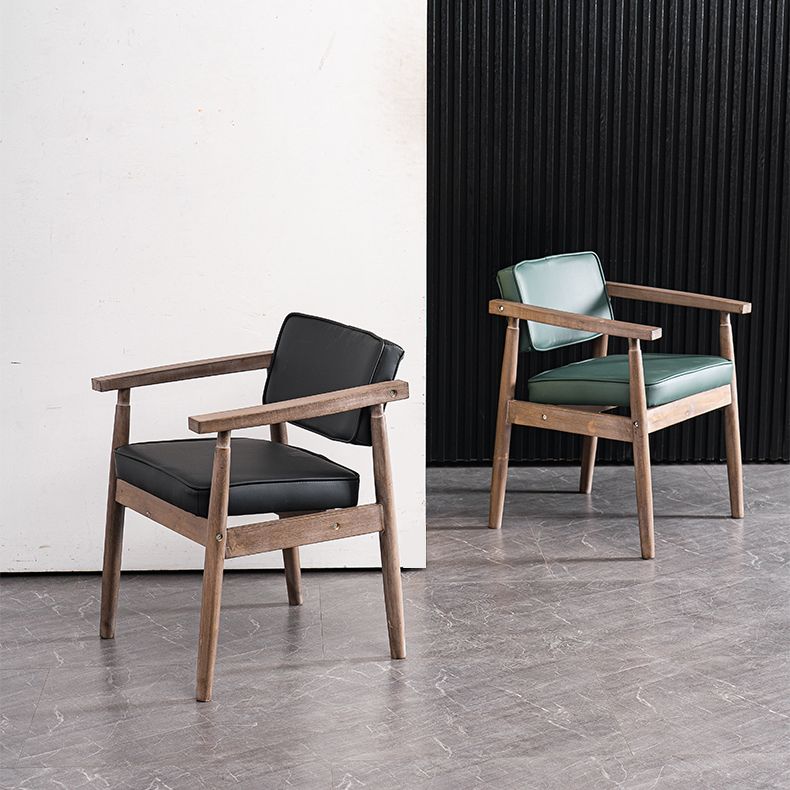 Contemporary Kitchen Leather Square Dining Chair Open Back Dining Side Chair Clearhalo ' kitchen&dining_furn' 'Dining Chairs' 'Dining Tables & Seating' 'dining_chair' 'furn' 'furn_dining_chair' 'Furniture' 'furniture_dining_chair' 'Kitchen & Dining Furniture' 'kitchen' 1200x1200_0e0db1a6-6375-41db-848b-e57cbca8de7c