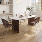 Modern Oval Table Sintered Stone Table with Wooden Legs for Home