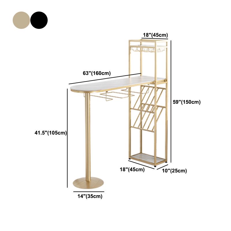 Glam Stone Bar Tafel Set 1/3 stukken tegen tafel met metalen krukken