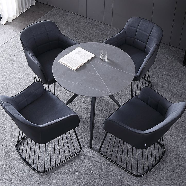 Modern Style Round Dinner Table Sintered Stone Table with Metal Base for Home Use Clearhalo ' dining_table' 'Dining Tables & Seating' 'Dining Tables' 'furn' 'furn_dining_table' 'Furniture' 'furniture_dining_table' 'Kitchen & Dining Furniture' 'kitchen&dining_furn' 'kitchen' 'kitchen_dining_table' 1200x1200_0e13dae4-527f-4590-95eb-44eb659eddb7