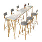 Glam Style Bistro Bar Table Rectangle Faux Marble Bar Table for Living Room