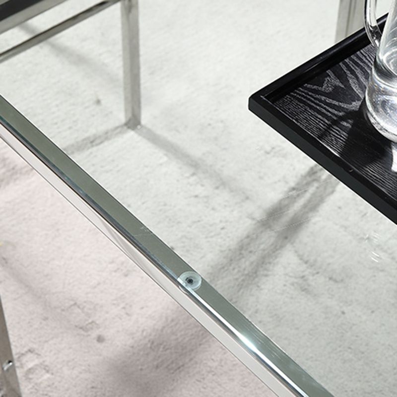 Contemporary Style Tempered Glass Top Dining Table 4 Legs Table for Dining Room Clearhalo ' dining_table' 'Dining Tables & Seating' 'Dining Tables' 'furn' 'furn_dining_table' 'Furniture' 'furniture_dining_table' 'Kitchen & Dining Furniture' 'kitchen&dining_furn' 'kitchen' 'kitchen_dining_table' 1200x1200_0e176ebd-ff4a-4155-862c-dcd3d74d7907