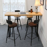 Light Brown Modern Style Bar Table Solid Wood Bar Table with Metal Base Clearhalo 'Bar Furniture' 'Bar Tables' 'bar_tables' 'furn' 'furn_bar_tables' 'Furniture' 'furniture_bar_tables' 'Kitchen & Dining Furniture' 1200x1200_0e17a571-7cea-4cde-ba7f-4ea1da59e2a7