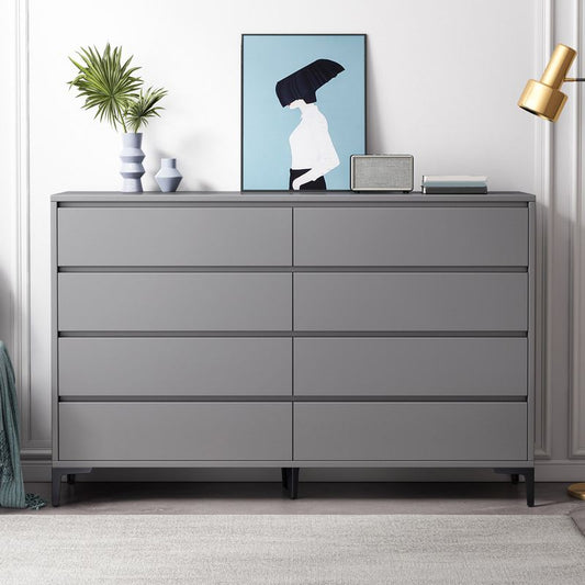 Contemporary Engineered Wood Storage Chest Bedroom Chest in Gray with Drawers