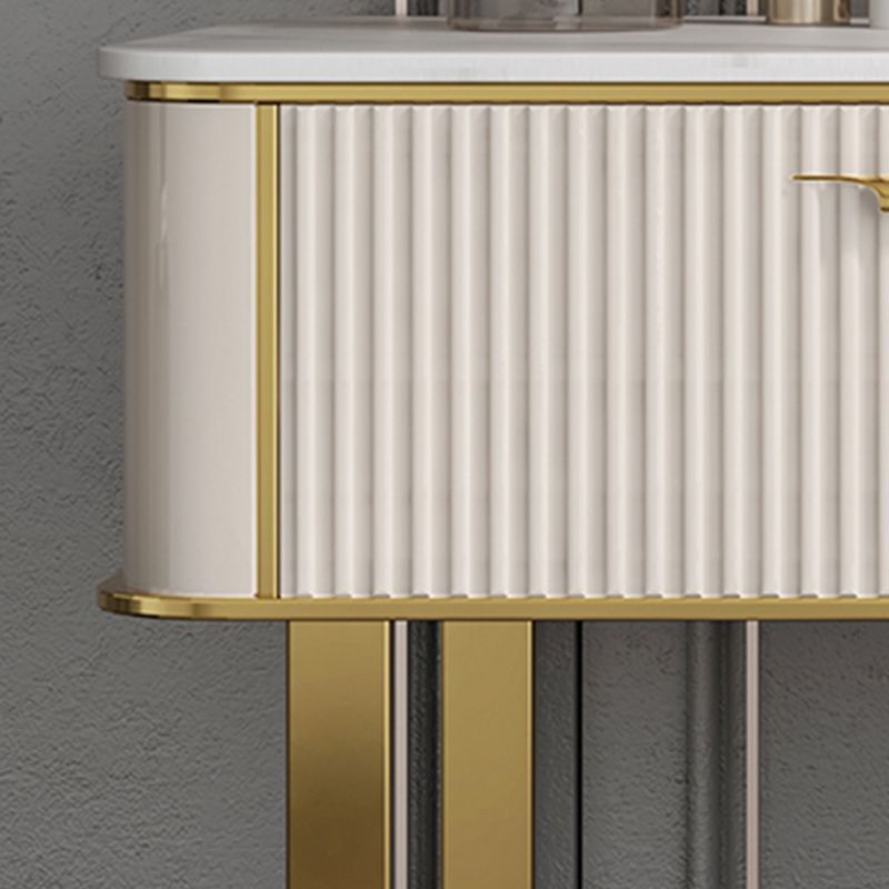 Contatore per trucco in legno glam 2-Drawer BEIGE Vanity Makeup Set per camera da letto