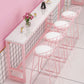 Glam Rectangle Bar Stool Table White Top Pub Table with Pink Base Clearhalo 'Bar Furniture' 'Bar Tables' 'bar_tables' 'furn' 'furn_bar_tables' 'Furniture' 'Kitchen & Dining Furniture' 1200x1200_0e1aa4c4-c6e1-4edb-b3f7-f7575574c0f0