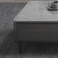 16"H Contemporary Coffee Table Slate 4 Legs Single Coffee Cocktail Table