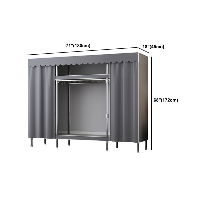 Modern Style Wardrobe Metal 2-Teir Wardrobe Closet for Bedroom