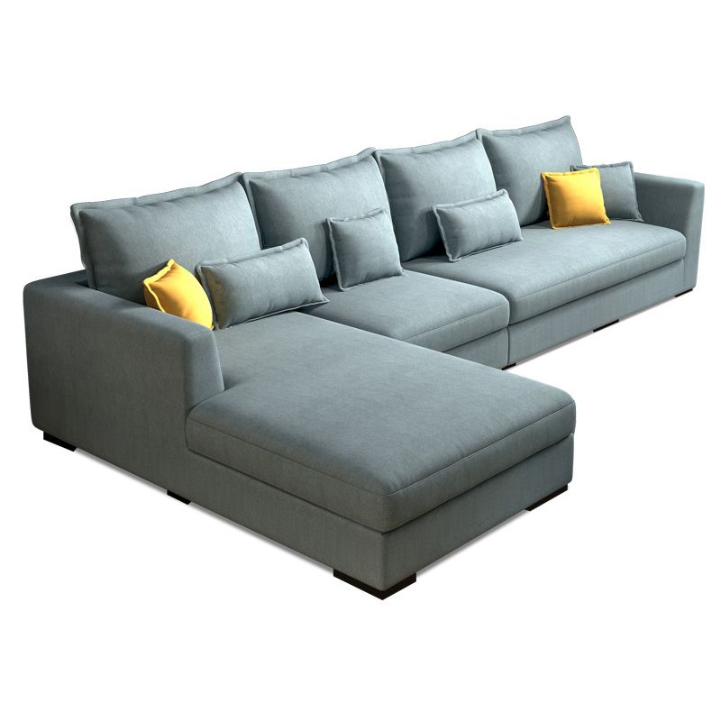 Braccio quadrato sezionale tessuto nordico a 4 posti sezionale con cuscini di padella