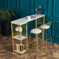 Stone Bar Dining Table Glam Rectangle Bar Table with Double Pedestal for Dessert Shop Clearhalo 'Bar Furniture' 'Bar Tables' 'bar_tables' 'furn' 'furn_bar_tables' 'Furniture' 'furniture_bar_tables' 'Kitchen & Dining Furniture' 1200x1200_0e1cf6b9-0e51-42da-a530-2fe7f832ba23