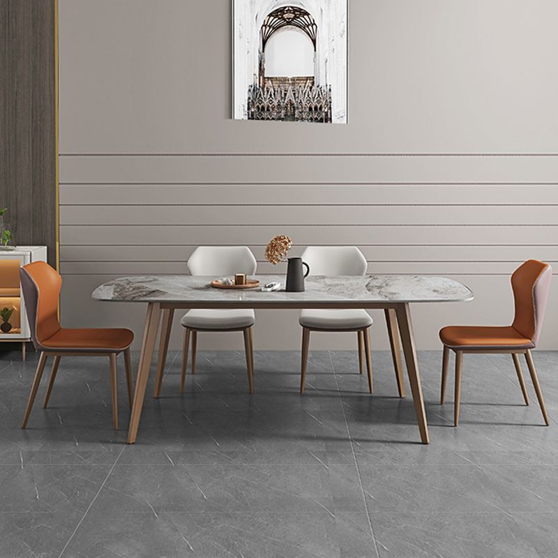 Glam 1/2/5/7 Pieces Dinette Set with Sintered Stone Top Rectangle Dining Table Set Clearhalo 'Dining Room Sets' 'Dining Tables & Seating' 'dining_room_set' 'furn' 'furn_dining_room_set' 'Furniture' 'furniture_dining_room_set' 'Kitchen & Dining Furniture' 1200x1200_0e1fd597-7520-4fb2-bf7e-e9f06b360f73