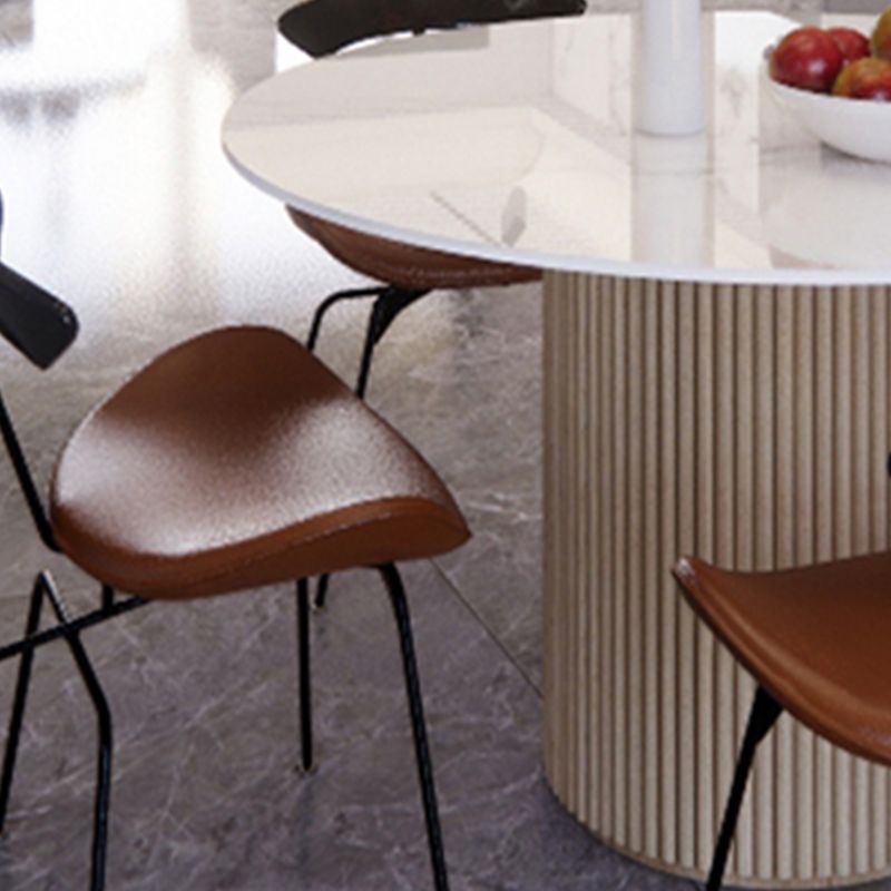 Simple Round Top Dining Table Solid Wood Base Dining Table for Living Room Clearhalo 'Dining Tables & Seating' 'Dining Tables' 'dining_table' 'furn' 'furn_dining_table' 'Furniture' 'furniture_dining_table' 'Kitchen & Dining Furniture' 'kitchen' 'kitchen_dining_table' 1200x1200_0e200e32-646f-416b-a560-e2e92e4af7aa